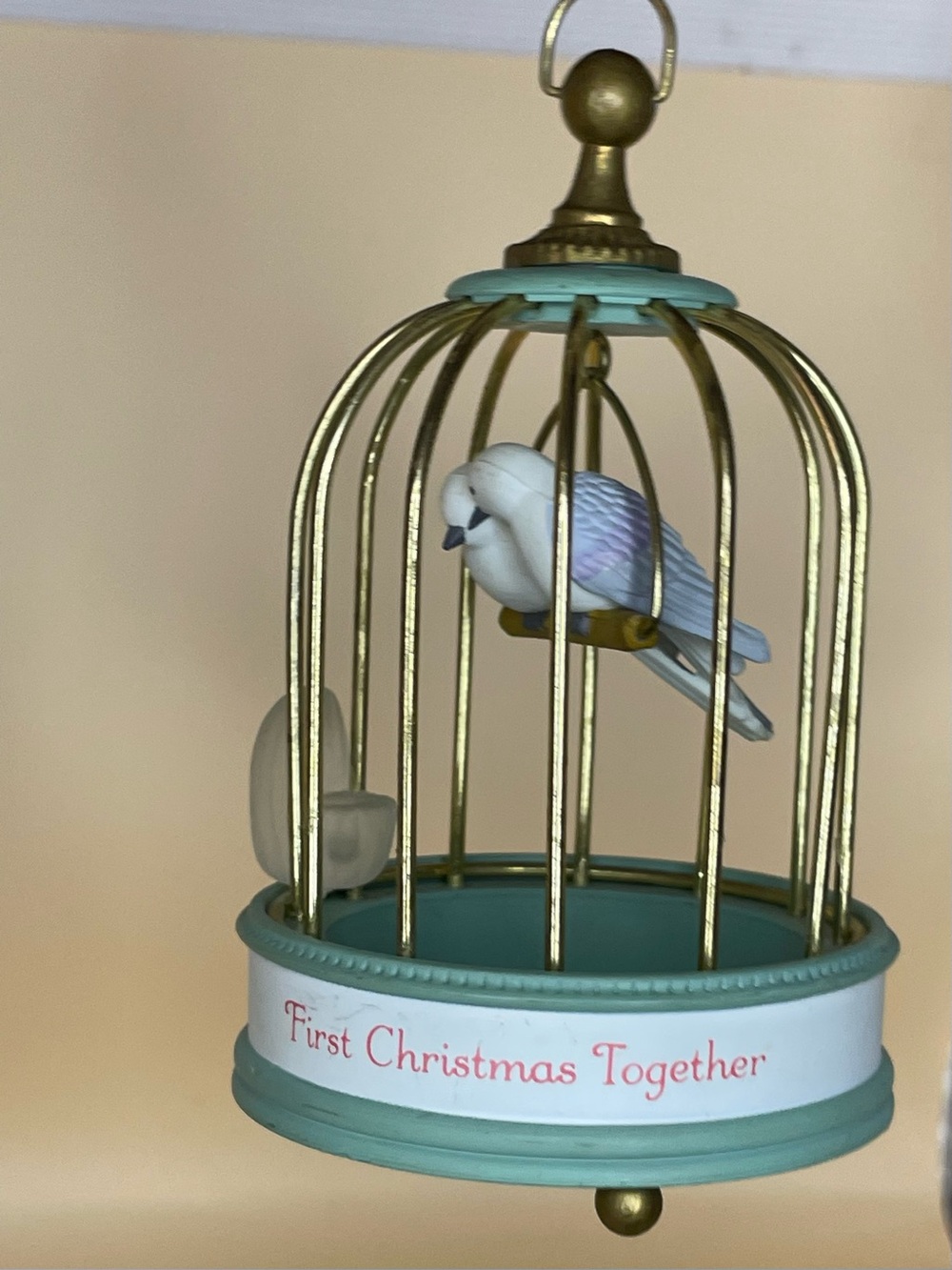 1986 First Christmas Together Lovebirds Birdcage Ornament by Hallmark Keepsake
